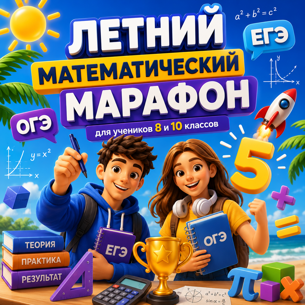 Летний математический марафон для учеников 8 и 10 классов
